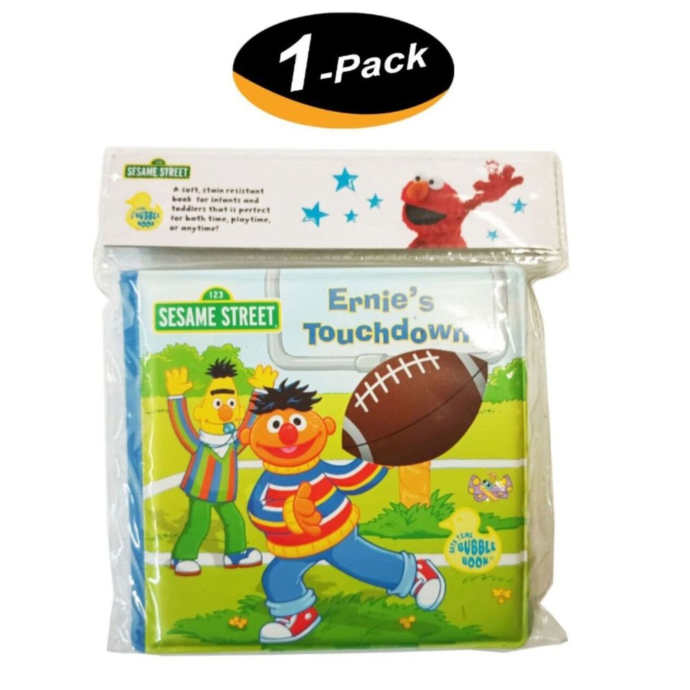 (1 Pack) Sesame Street Ernie's Touchdown Bubble Book - Great For Bath Time - New